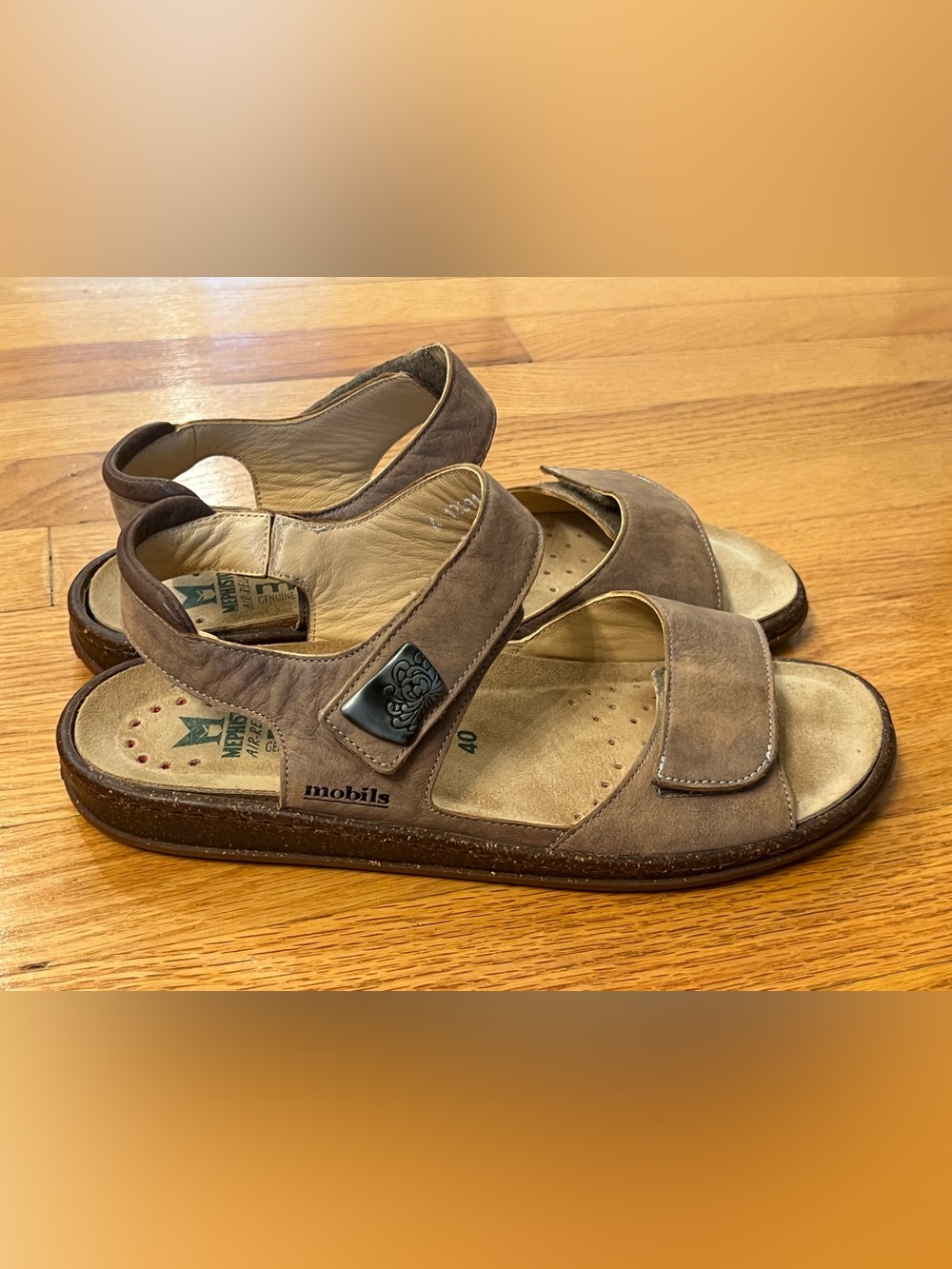 Mephisto Mobils Air-Relax Leather Slingback Sandals Brown EU 40